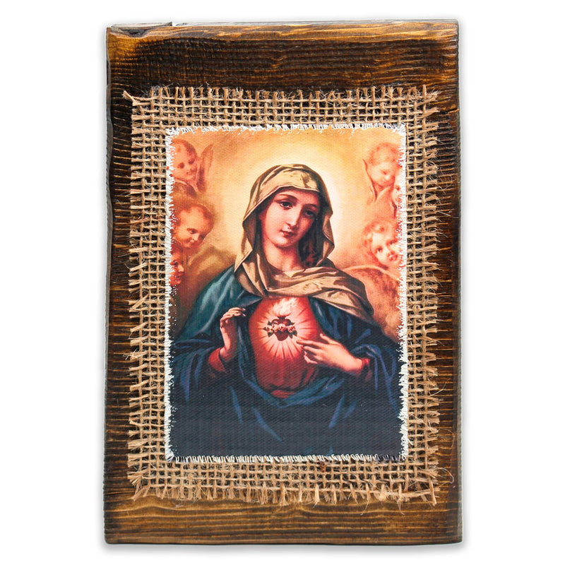 Oremus Mercy Sacred Heart of Mary Retablo Wall Accent