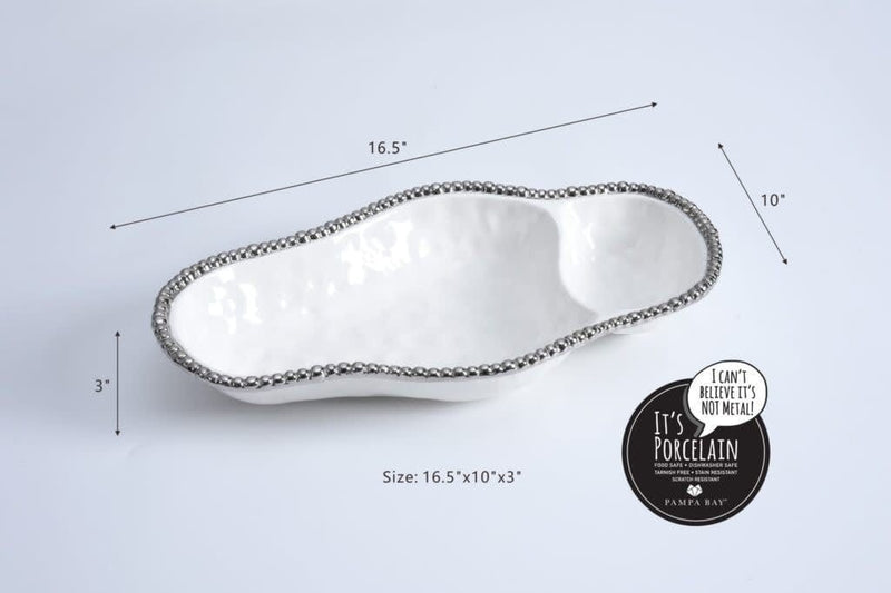 Pampa Bay Bowls 2 Section Serving Piece