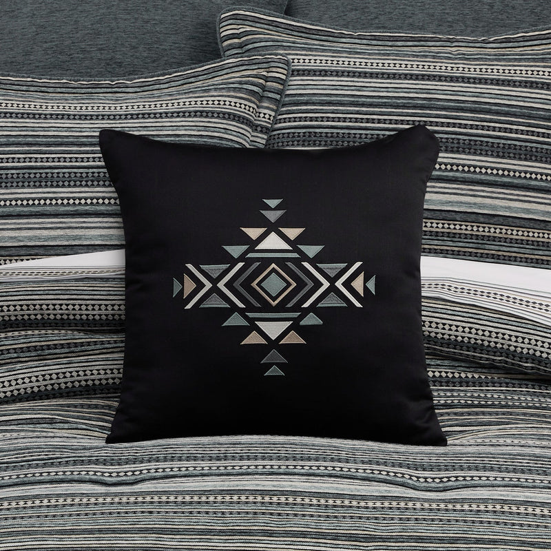 Parallel 18" Square Embellished Decorative Throw Pillow
