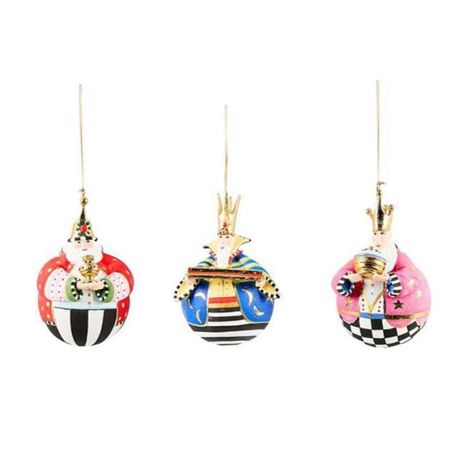 Quirks! Holiday Ornaments Patience Brewster Nativity Jolly Wisemen Ball Ornaments, Set of 3 *NEW*
