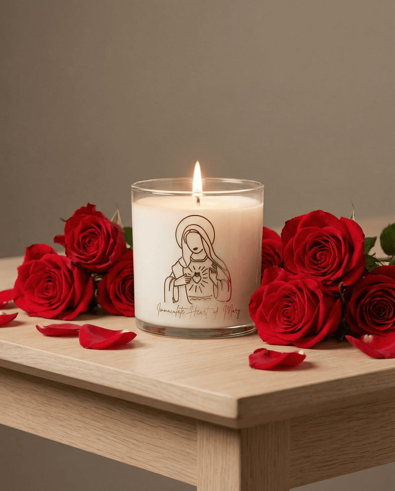Pax Rosa Immaculate Heart of Mary Candle