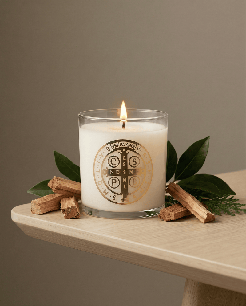 Pax Rosa Saint Benedict Medal Candle