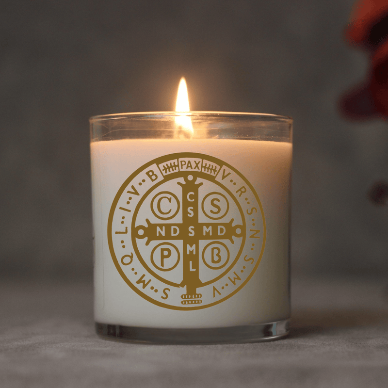 Pax Rosa Saint Benedict Medal Candle