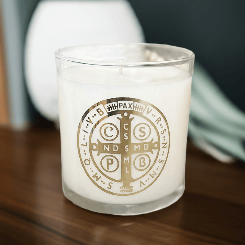 Pax Rosa Saint Benedict Medal Candle