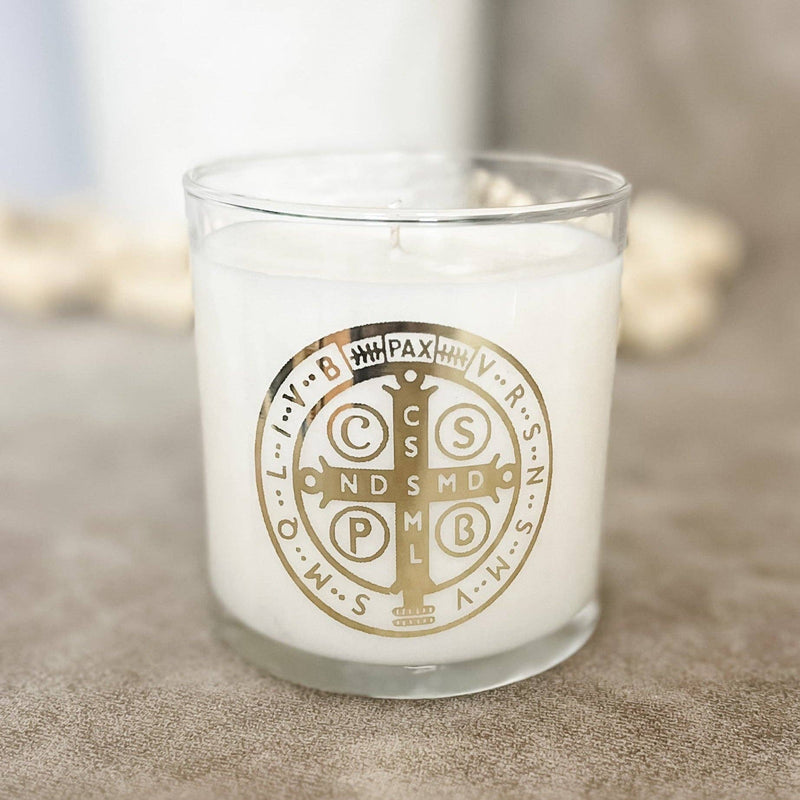 Pax Rosa Saint Benedict Medal Candle