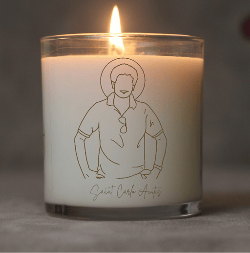 Pax Rosa Saint Carlo Acutis Candle