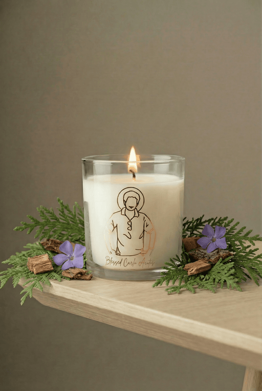 Pax Rosa Saint Carlo Acutis Candle