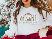 Posh Magnolia Boutique Christmas Nativity Sweatshirt |The Greatest Gift Sweatshirt : XL