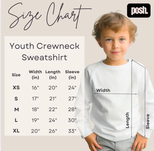 Posh Magnolia Boutique Joy Faux Seersucker Youth Sibling Christmas Sweatshirt: S