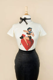 Quirks! All My Love Fitted Tee in Ivory