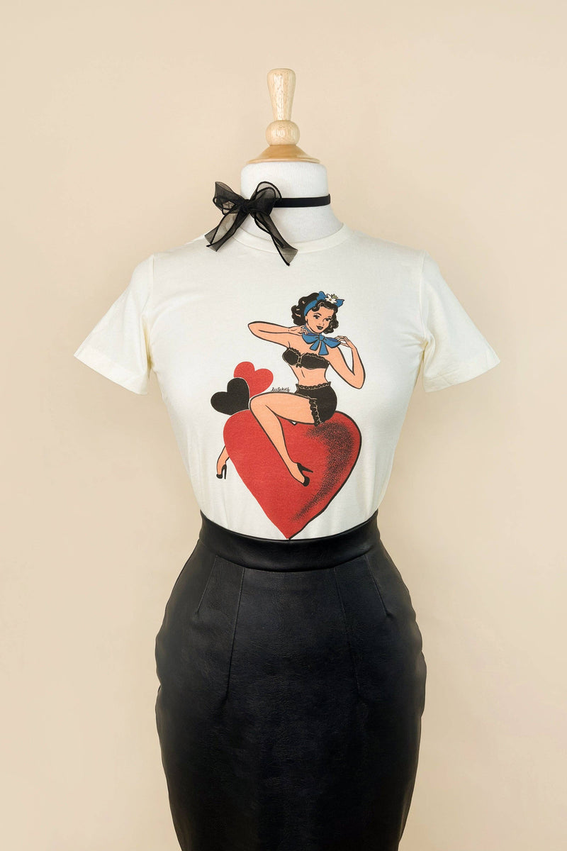 Quirks! All My Love Fitted Tee in Ivory