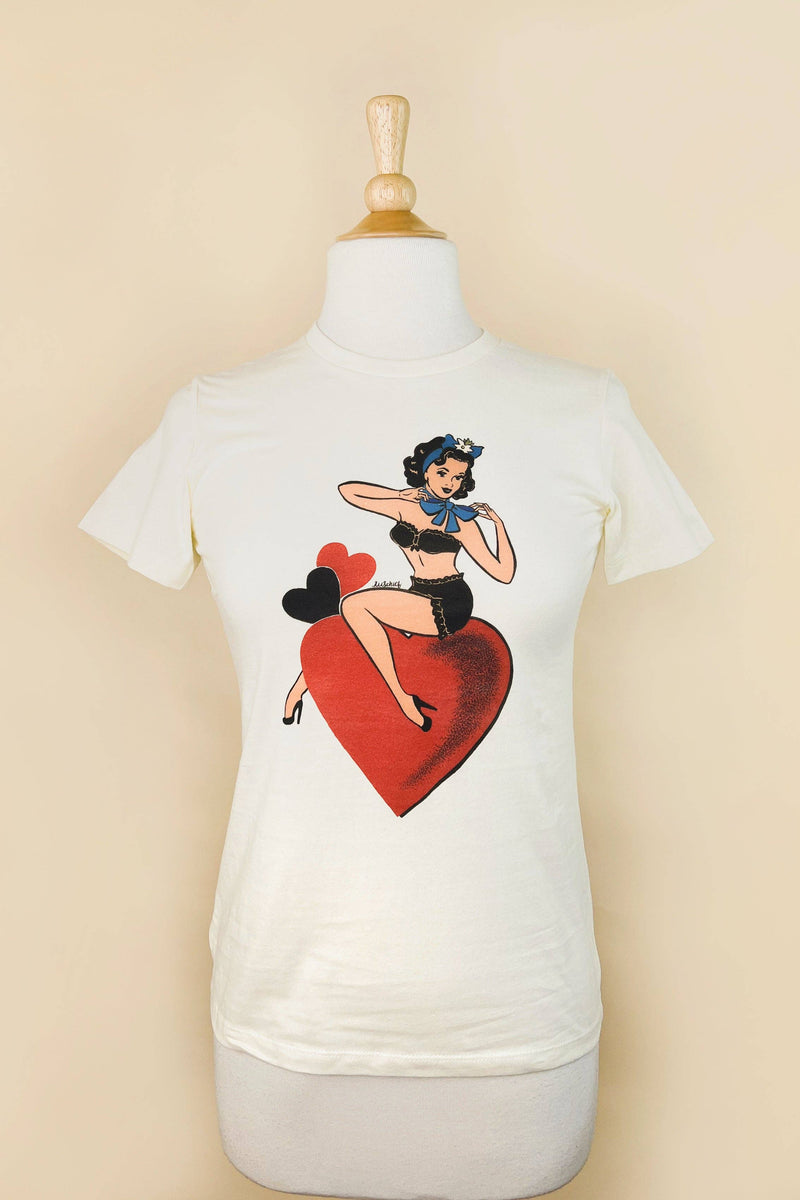 Quirks! All My Love Fitted Tee in Ivory