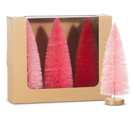 Quirks! Bottle Brush Trees 8" Box Of Pink Bottle Brush Trees