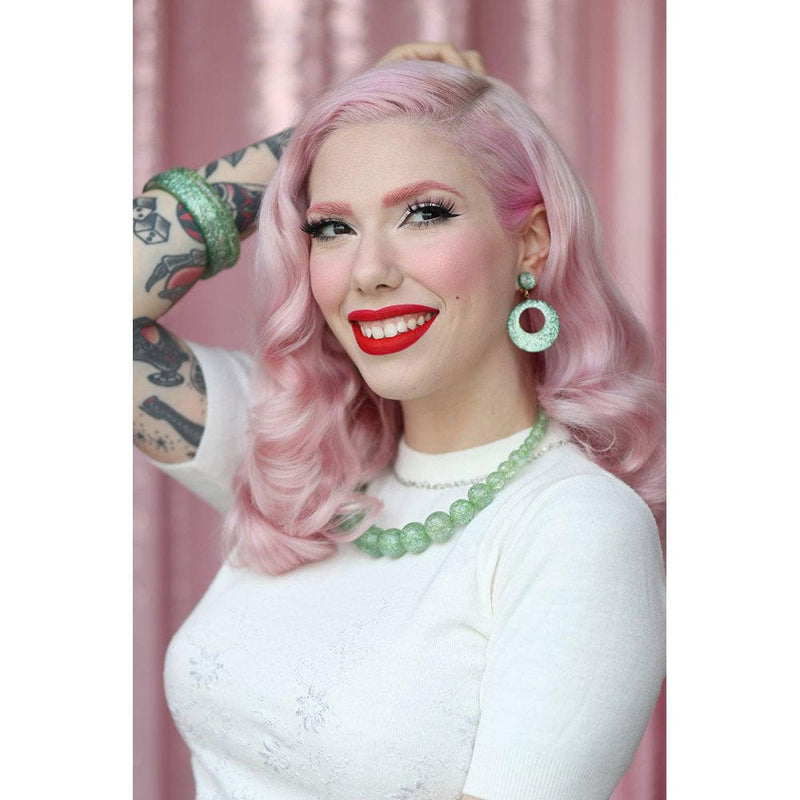 Quirks! bracelet Green Lagoon Glitter Bangle by Splendette