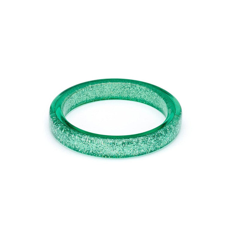 Quirks! bracelet Green Lagoon Glitter Bangle by Splendette