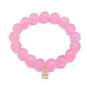 Quirks! Bracelets Glass Bead Stretch Bracelet - Light Pink