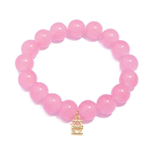 Quirks! Bracelets Glass Bead Stretch Bracelet - Light Pink