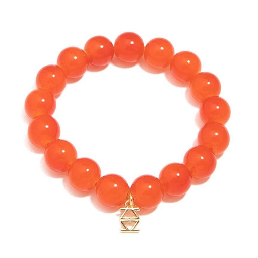 Quirks! Bracelets Glass Bead Stretch Bracelet - Orange