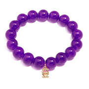 Quirks! Bracelets Glass Bead Stretch Bracelet - Purple
