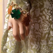 Quirks! Bracelets Green and Gold Shamrock Clover Charm Bracelet