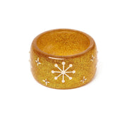 Quirks! Bracelets Limited-Edition Wide Gold Glitter Snowflake Bangle by Splendette