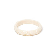 Quirks! Bracelets Midi Cream Heavy Carve Bangle by Splendette