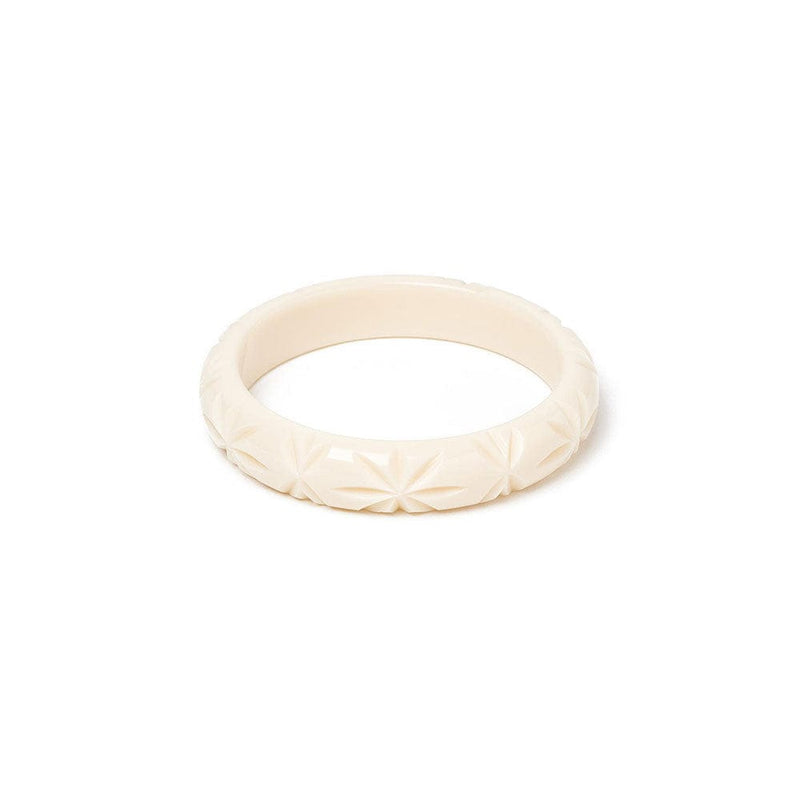 Quirks! Bracelets Midi Cream Heavy Carve Bangle by Splendette