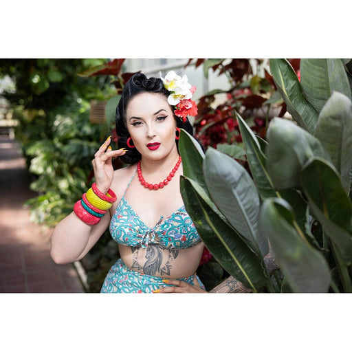 Quirks! Bracelets Midi Hibiscus Heavy Carve Bangle by Splendette