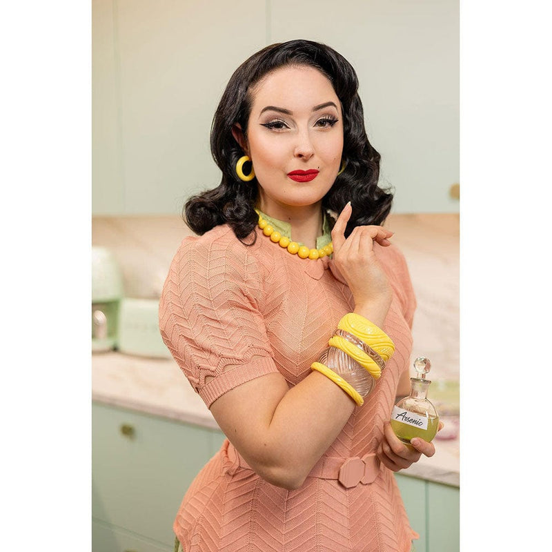 Quirks! Bracelets Midi Lemon Heavy Carve Bangle by Splendette