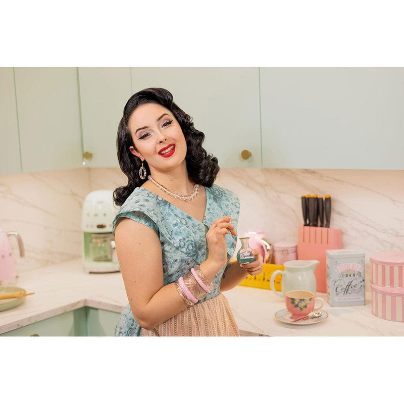 Quirks! Bracelets Narrow Baby Pink Heavy Carve Bangle by Splendette