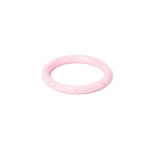 Quirks! Bracelets Narrow Baby Pink Heavy Carve Bangle by Splendette