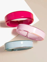 Quirks! Bracelets Party Resin Acrylic Stacking Bangle Bracelet RED