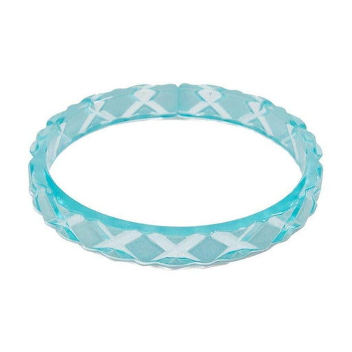 Quirks! Bracelets Quilted Resin Bangle Bracelet -BRIGHT BLUE