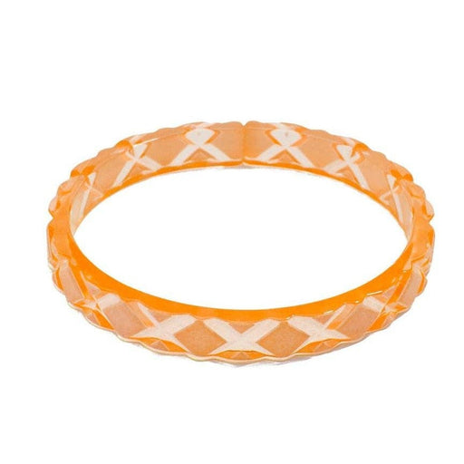Quirks! Bracelets Quilted Resin Bangle Bracelet -BRIGHT ORANGE