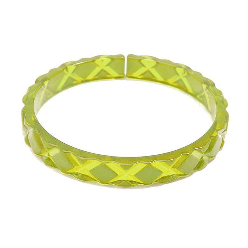 Quirks! Bracelets Quilted Resin Bangle Bracelet -LIME