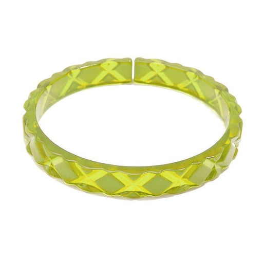Quirks! Bracelets Quilted Resin Bangle Bracelet -LIME