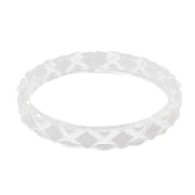 Quirks! Bracelets Quilted Resin Bangle Bracelet -WHITE