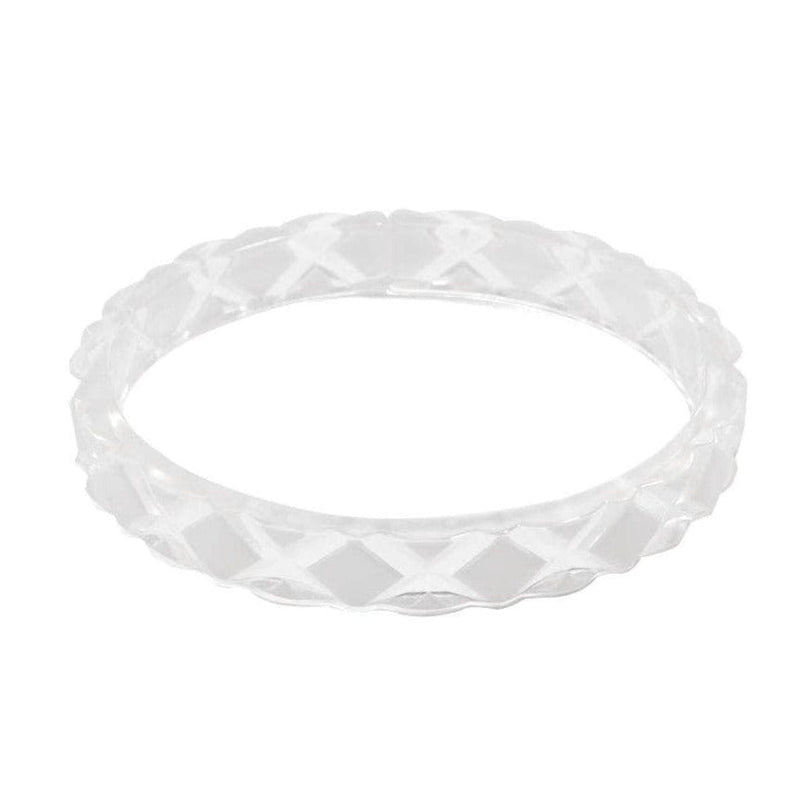 Quirks! Bracelets Quilted Resin Bangle Bracelet -WHITE