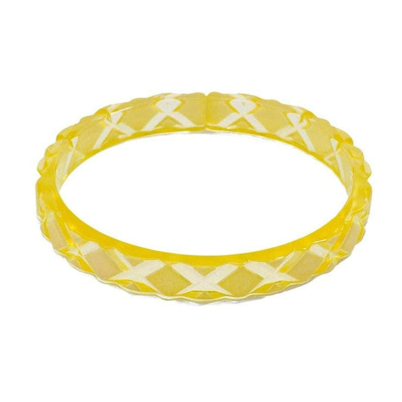 Quirks! Bracelets Quilted Resin Bangle Bracelet -YELLOW