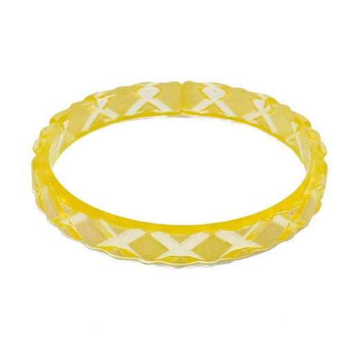 Quirks! Bracelets Quilted Resin Bangle Bracelet -YELLOW