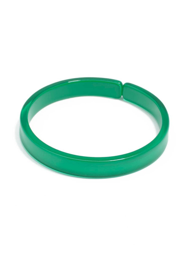 Quirks! Bracelets Resin Bangle Bracelet - DARK GREEN Medium Width