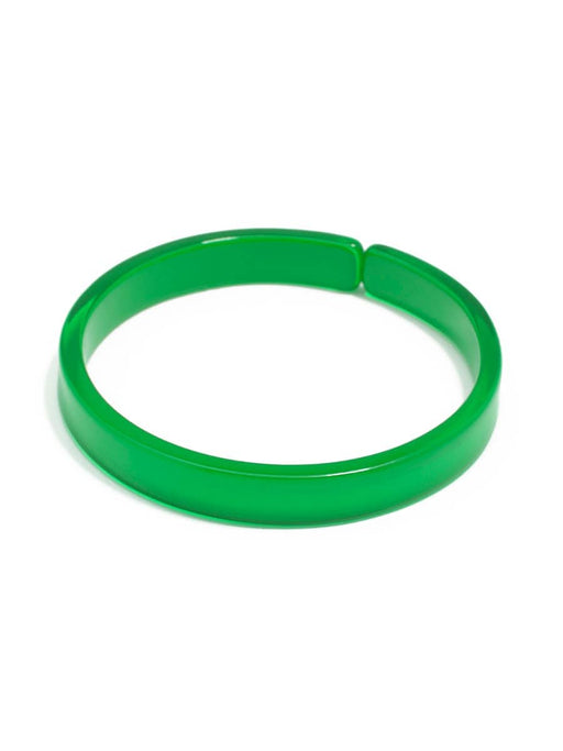 Quirks! Bracelets Resin Bangle Bracelet - GREEN Medium Width