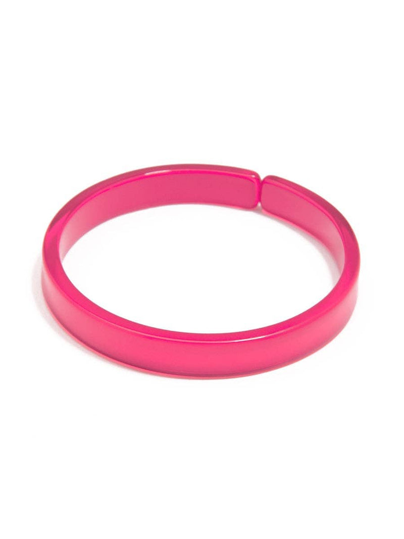Quirks! Bracelets Resin Bangle Bracelet - NEON PINK Medium Width