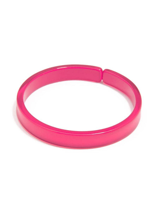 Quirks! Bracelets Resin Bangle Bracelet - NEON PINK Medium Width