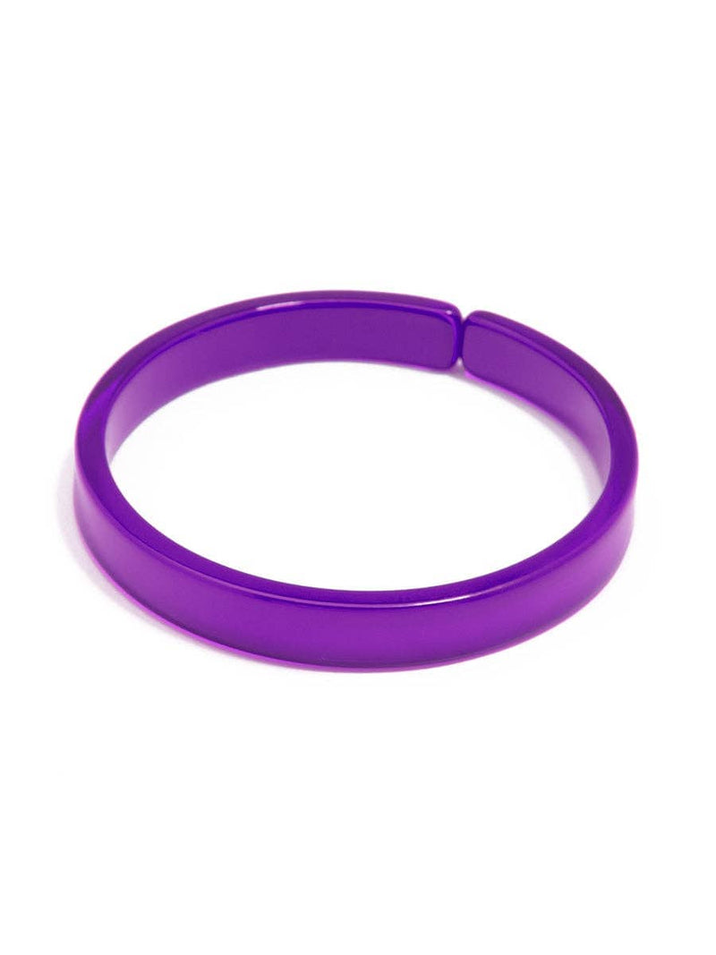Quirks! Bracelets Resin Bangle Bracelet - PURPLE Medium Width