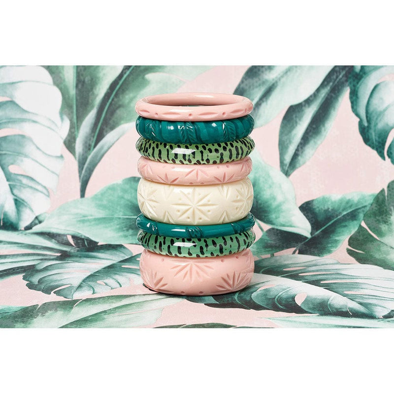 Quirks! Bracelets Wide Cream Heavy Carve Bangle by Splendette