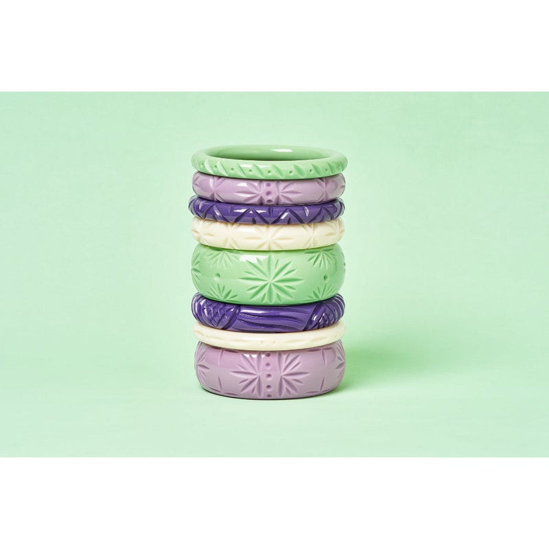 Quirks! Bracelets Wide Heather Heavy Carve Bangle by Splendette