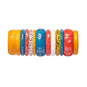 Quirks! Bracelets Wide Hibiscus Heavy Carve Bangle by Splendette