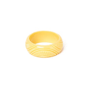 Quirks! Bracelets Wide Lemon Heavy Carve Bangle by Splendette