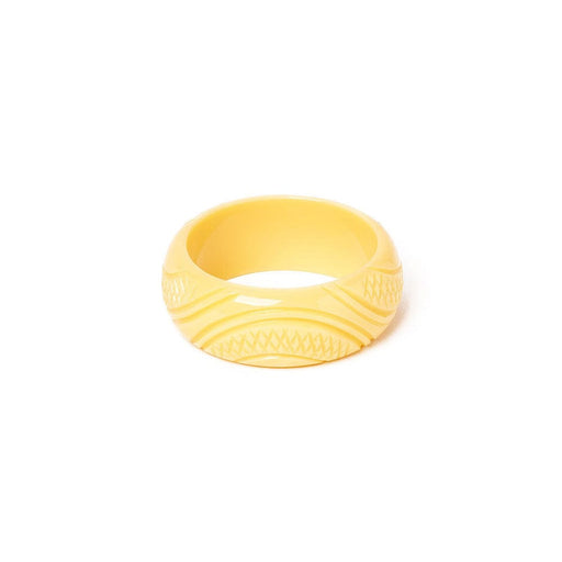 Quirks! Bracelets Wide Lemon Heavy Carve Bangle by Splendette
